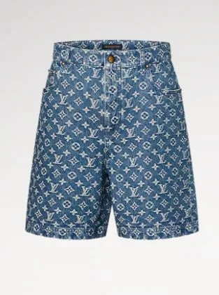 Monogram Denim Shorts