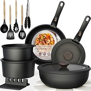 Astercook 21 Pcs Pots and Pans Set Non Stic...