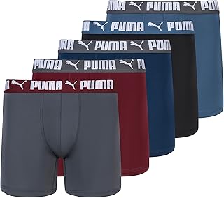 PUMA Men's 5 Pack Performance Boxer Br...