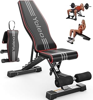 YOLEO Adjustable Weight Bench for Home Gym,...